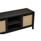 Black Wood and Rattan Media Unit | Sherman