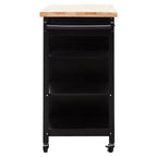 Black Kitchen Trolley with Drawer and Cabinet | Frankfurt