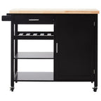 Black Kitchen Trolley with Drawer and Cabinet | Frankfurt