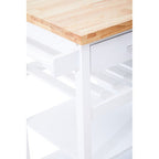 White Kitchen Trolley with Drawer and Cabinet | Frankfurt