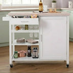 White Kitchen Trolley with Drawer and Cabinet | Frankfurt