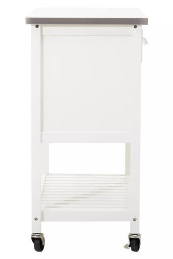 Cream Kitchen Trolley with Drawers and Rack | Frankfurt