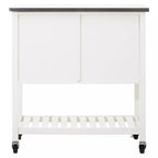 Cream Kitchen Trolley with Drawers and Rack | Frankfurt