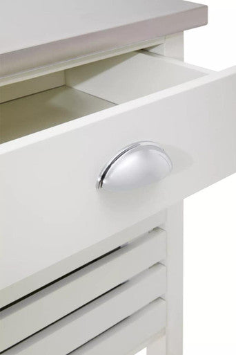 Cream Kitchen Trolley with Drawers and Rack | Frankfurt