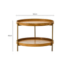 Natural Wood Veneer Round Two-Tier Side Table, Viborg