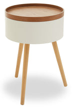 Natural Wooden Storage Side Table with Lift Up Lid Natural Wood Veneer Top, Viborg