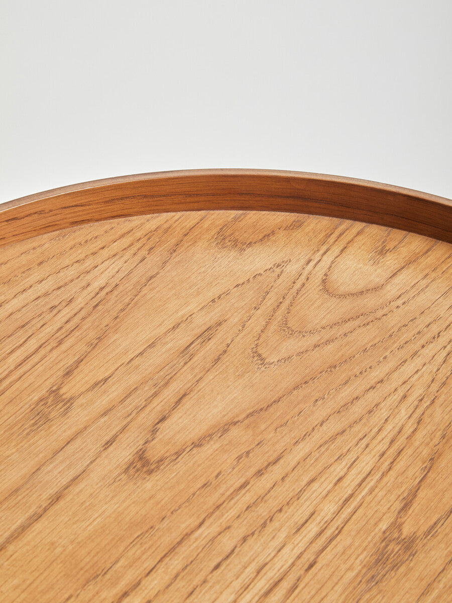 Natural Wooden Storage Side Table with Lift Up Lid Natural Wood Veneer Top, Viborg