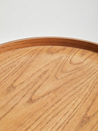 Natural Wooden Storage Side Table with Lift Up Lid Natural Wood Veneer Top, Viborg