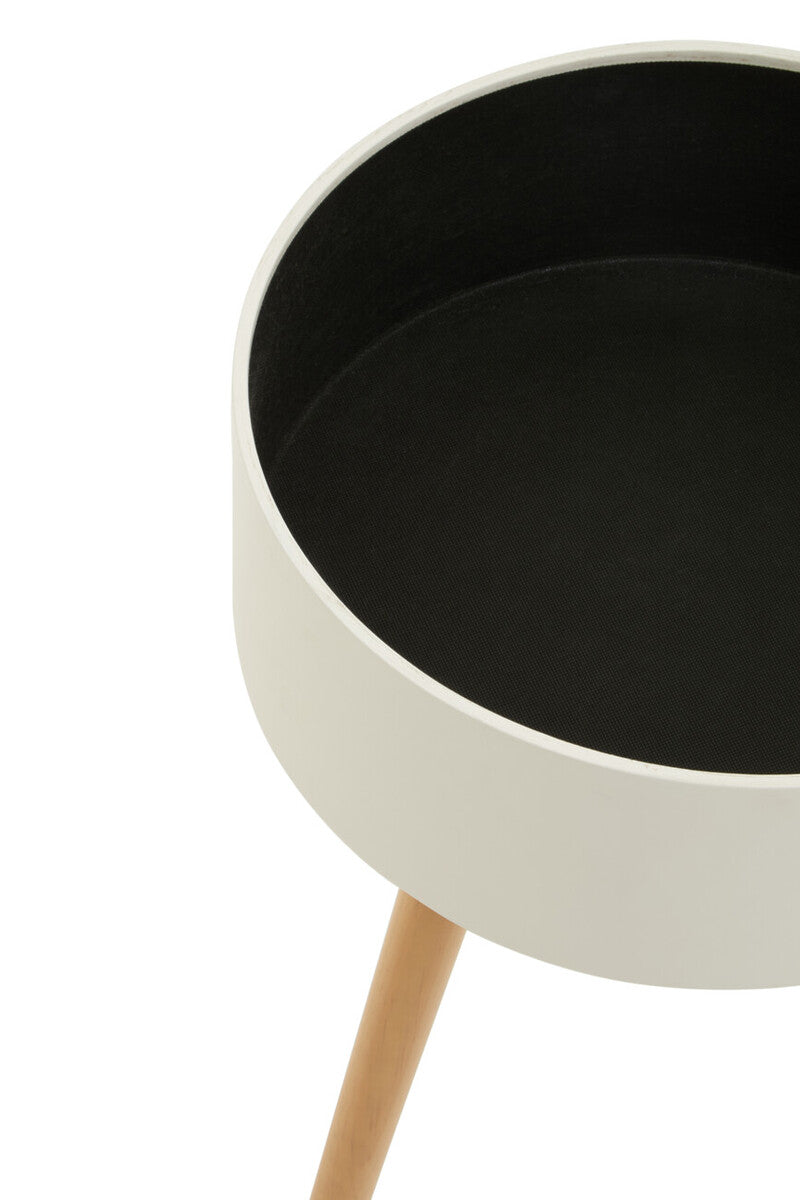 Natural Wooden Storage Side Table with Lift Up Lid Natural Wood Veneer Top, Viborg