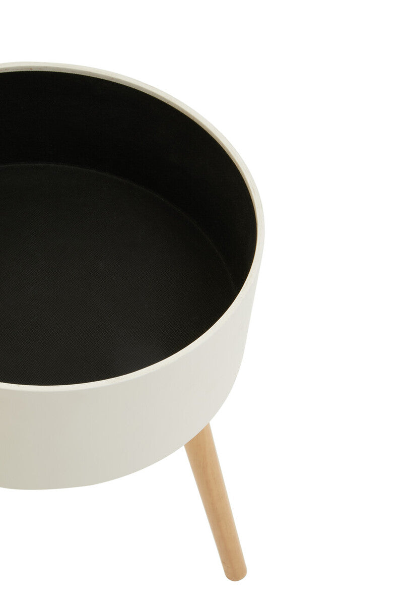 Natural Wooden Storage Side Table with Lift Up Lid Natural Wood Veneer Top, Viborg