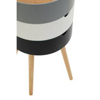 White Grey and Black Three Tier Storage Side Table with Pine Wood Legs | Viborg