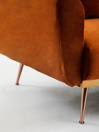 Burnt Orange Velvet Sofa Bed, Hatton