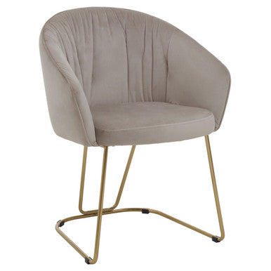 Mink Velvet Curved Dining Chair | Veneto