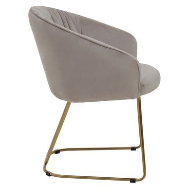 Mink Velvet Curved Dining Chair | Veneto