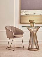 Mink Velvet Curved Dining Chair | Veneto