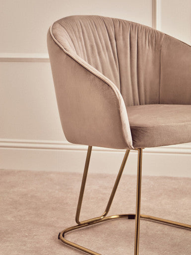 Mink Velvet Curved Dining Chair | Veneto