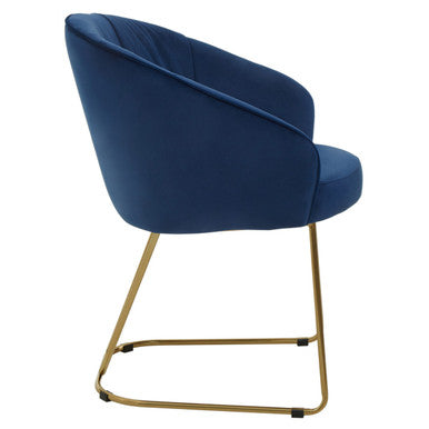 Midnight Velvet Curved Dining Chair | Veneto