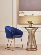 Midnight Velvet Curved Dining Chair | Veneto