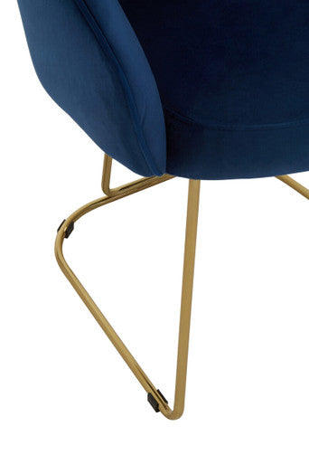 Midnight Velvet Curved Dining Chair | Veneto
