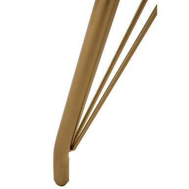 Natural Wood Effect Top Dining Table with Gold Hairpin Metal Base | Veneto
