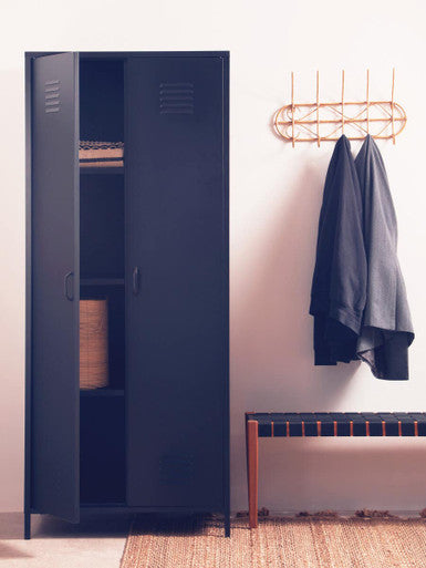 Black Two Door Locker Style Wardrobe | Academy
