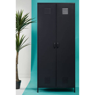 Black Two Door Locker Style Wardrobe | Academy