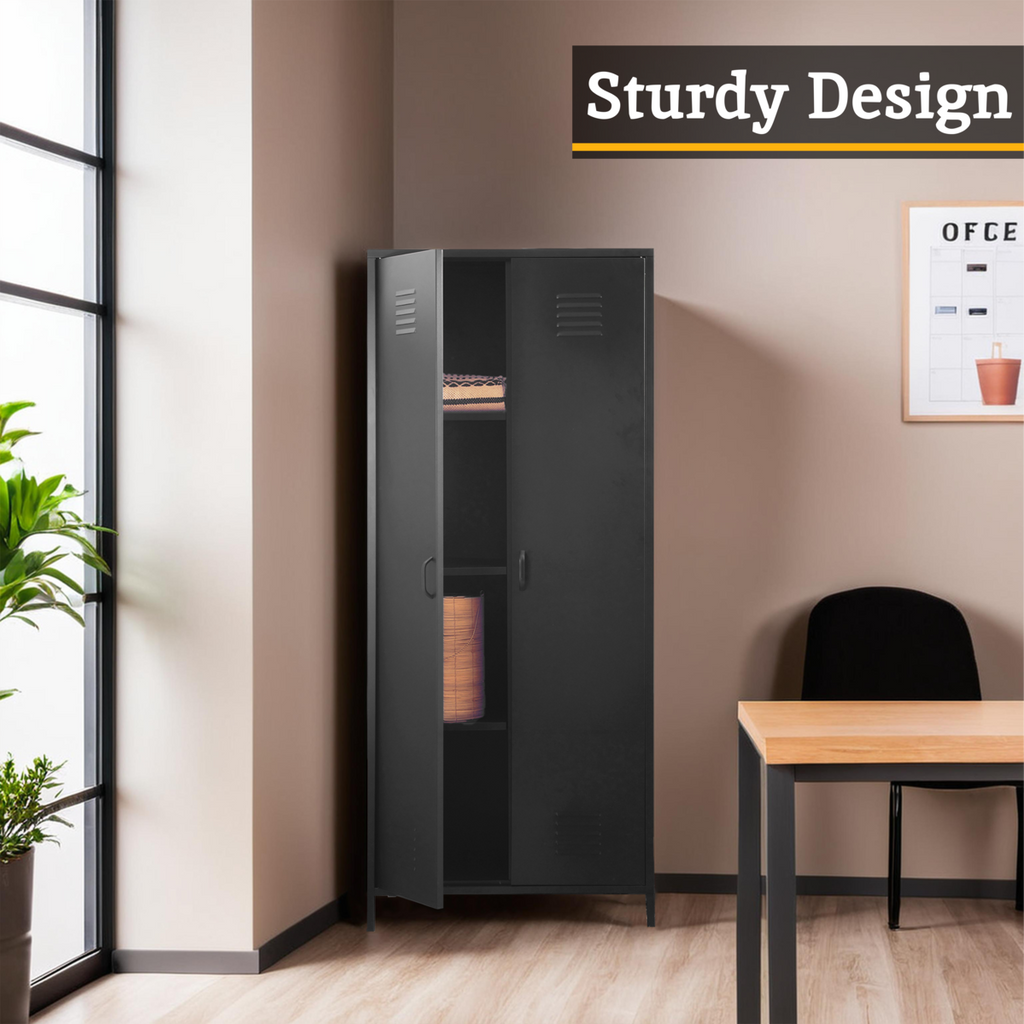 Black Two Door Locker Style Wardrobe | Academy