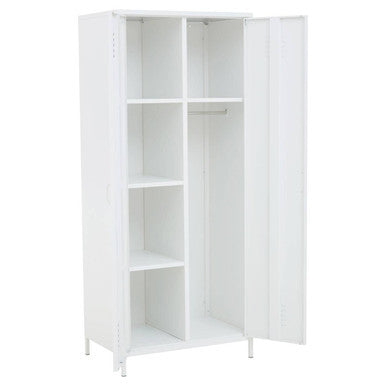 White Two Door Locker Style Wardrobe | Academy