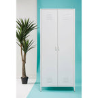 White Two Door Locker Style Wardrobe | Academy