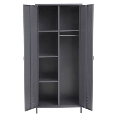 Grey Two Door Locker Style Wardrobe | Academy