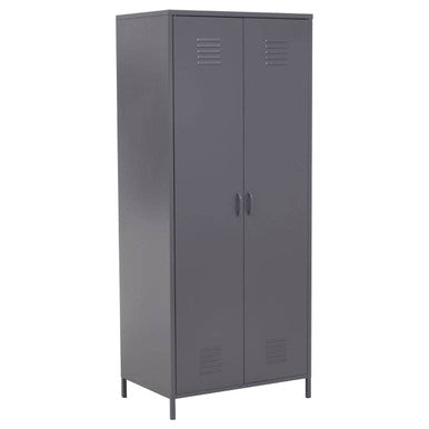 Grey Two Door Locker Style Wardrobe | Academy