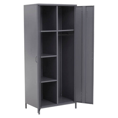 Grey Two Door Locker Style Wardrobe | Academy