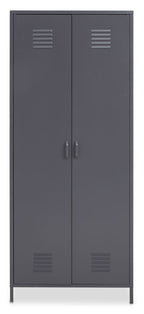 Grey Two Door Locker Style Wardrobe | Academy