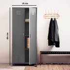 Grey Two Door Locker Style Wardrobe | Academy