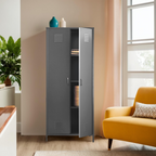 Grey Two Door Locker Style Wardrobe | Academy