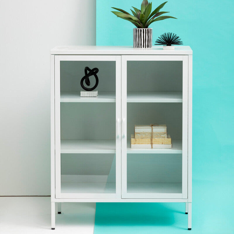 Two Door White Metal Cabinet | Acier