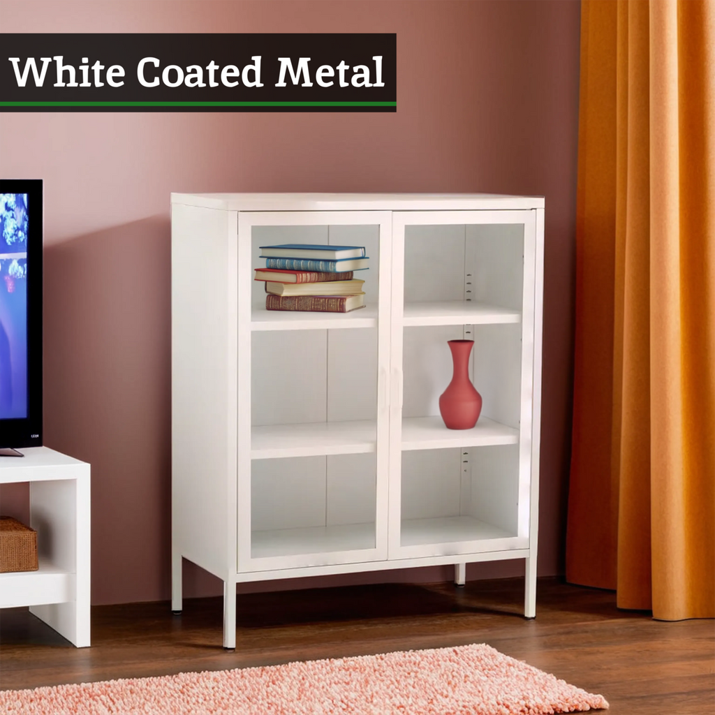 Two Door White Metal Cabinet | Acier