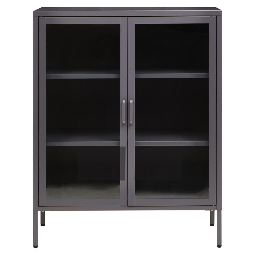 Two Door Grey Metal Cabinet | Acier