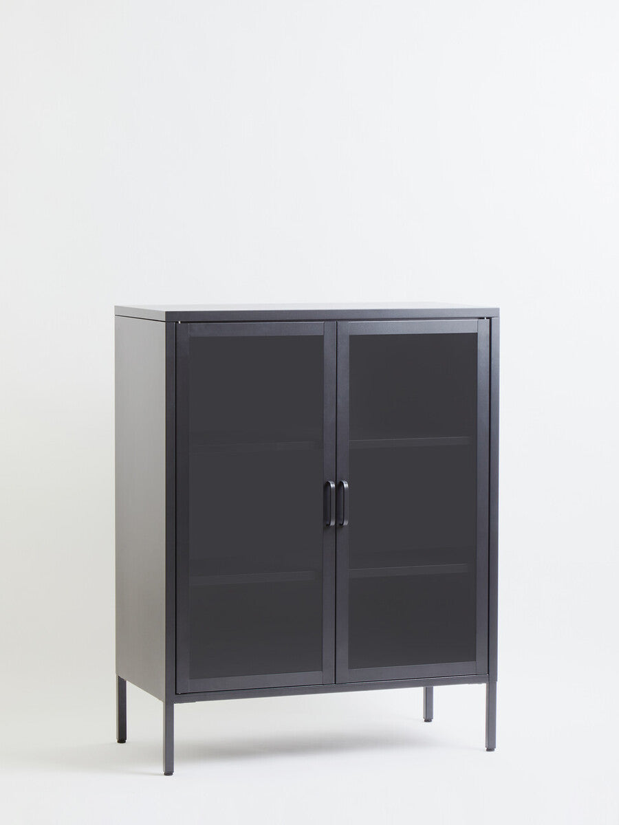 Two Door Grey Metal Cabinet | Acier