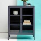Two Door Grey Metal Cabinet | Acier