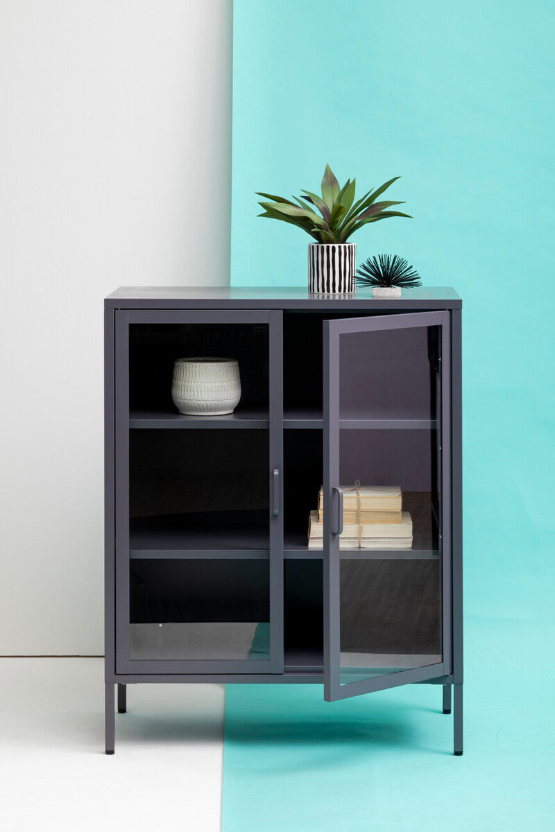 Two Door Grey Metal Cabinet | Acier