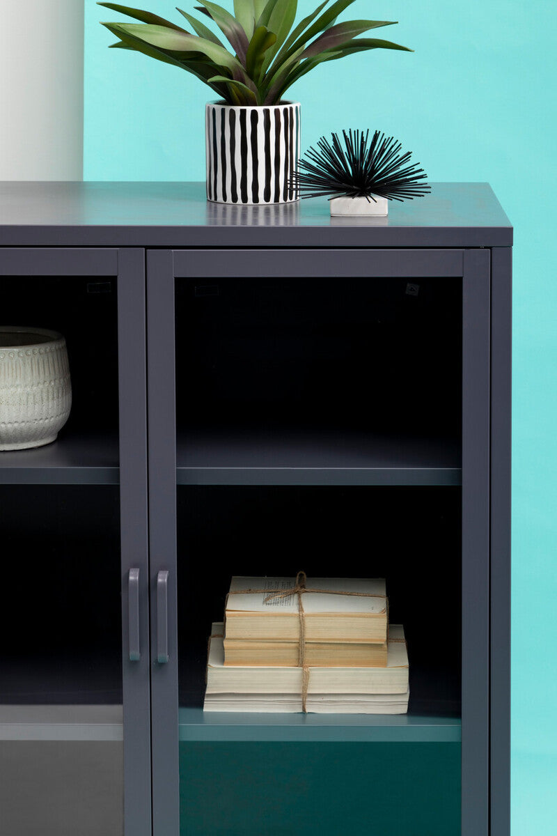 Two Door Grey Metal Cabinet | Acier