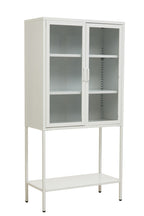 Two Door White Metal Cabinet with Glass Doors | Acier