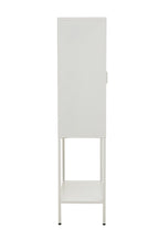 Two Door White Metal Cabinet with Glass Doors | Acier