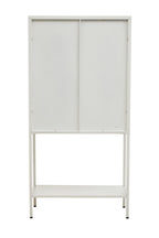 Two Door White Metal Cabinet with Glass Doors | Acier