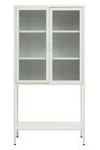 Two Door White Metal Cabinet with Glass Doors | Acier