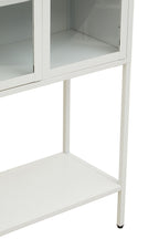 Two Door White Metal Cabinet with Glass Doors | Acier