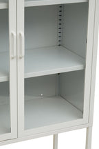 Two Door White Metal Cabinet with Glass Doors | Acier