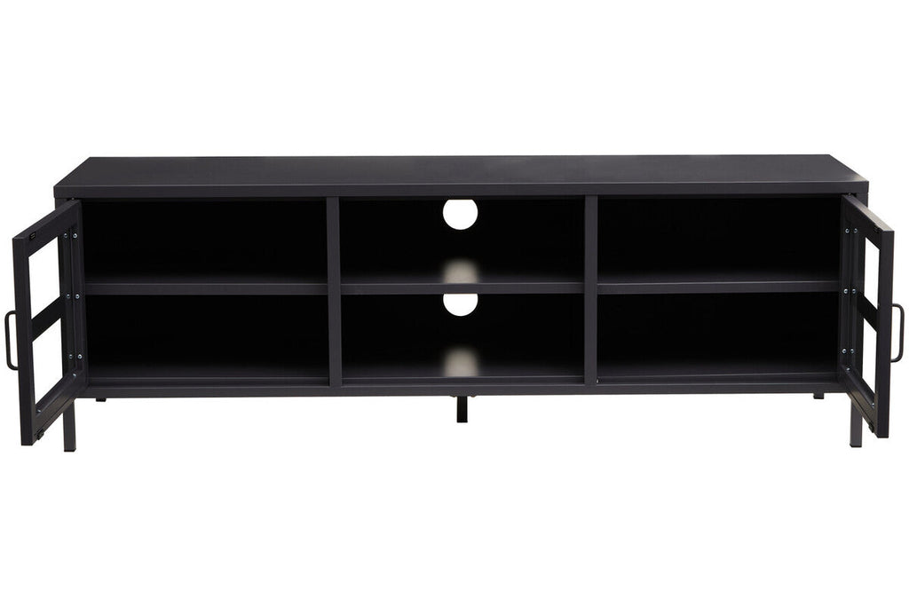 Two Door Black Metal Media Unit | Acier