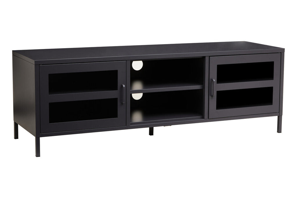 Two Door Black Metal Media Unit | Acier